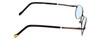 Side View of Reptile Skink Designer Blue Light Blocking Glasses in Gun Metal Silver Oval 60mm