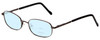 Profile View of Reptile Skink Designer Progressive Blue Light Glasses Oval Gun Metal Silver 60mm
