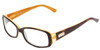 Profile View of Kate Spade Paxton/N/S Designer Progressive Lens Blue Light Blocking Eyeglasses in Tortoise Saffron Caramel Ladies Oval Full Rim Acetate 53 mm with Blue Light Zone functionality illustration laid over the lens