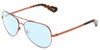 Profile View of Kate Spade Avaline2/S Designer Blue Light Blocking Eyeglasses in Copper Havana Tortoise Ladies Aviator Full Rim Metal 58 mm