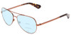 Profile View of Kate Spade Avaline2/S Designer Progressive Lens Blue Light Blocking Eyeglasses in Copper Havana Tortoise Ladies Aviator Full Rim Metal 58 mm with Blue Light Zone functionality illustration laid over the lens