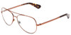 Profile View of Kate Spade Avaline2/S Designer Progressive Lens Blue Light Blocking Eyeglasses in Copper Havana Tortoise Ladies Aviator Full Rim Metal 58 mm with Blue Light Zone functionality illustration laid over the lens