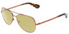 Profile View of Kate Spade Avaline2/S Designer Polarized Reading Sunglasses with Custom Cut Powered Sun Flower Yellow Lenses in Copper Havana Tortoise Ladies Aviator Full Rim Metal 58 mm