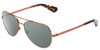 Profile View of Kate Spade Avaline2/S Designer Polarized Reading Sunglasses with Custom Cut Powered Smoke Grey Lenses in Copper Havana Tortoise Ladies Aviator Full Rim Metal 58 mm