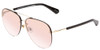 Profile View of Kate Spade Jakayla/S Ladies Aviator Rimless Sunglasses Black/Grey Rose Gold 62mm