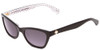 Profile View of Kate Spade Johneta/S Ladies Cateye Sunglasses in Black White Polka Dot/Grey 51mm