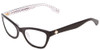 Profile View of Kate Spade Johneta/S Designer Progressive Lens Prescription Rx Eyeglasses in Black White Polka Dot Ladies Cateye Full Rim Acetate 51 mm