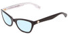 Profile View of Kate Spade Johneta/S Designer Progressive Lens Blue Light Blocking Eyeglasses in Black White Polka Dot Ladies Cateye Full Rim Acetate 51 mm