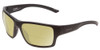 Profile View of Smith Optics Outback Designer Polarized Reading Sunglasses with Custom Cut Powered Sun Flower Yellow Lenses in Matte Black Unisex Square Full Rim Acetate 59 mm