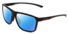 Profile View of Smith Optics Pinpoint Designer Polarized Sunglasses with Custom Cut Blue Mirror Lenses in Matte Black Unisex Square Full Rim Acetate 59 mm