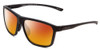 Profile View of Smith Optics Pinpoint Designer Polarized Sunglasses with Custom Cut Red Mirror Lenses in Matte Black Unisex Square Full Rim Acetate 59 mm