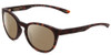 Profile View of Smith Optics Eastbank Designer Polarized Reading Sunglasses with Custom Cut Powered Amber Brown Lenses in Matte Tortoise Havana Brown Gold Unisex Round Full Rim Acetate 52 mm