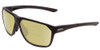 Profile View of Smith Optics Leadout Designer Polarized Reading Sunglasses with Custom Cut Powered Sun Flower Yellow Lenses in Matte Black Unisex Square Full Rim Acetate 63 mm