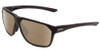 Profile View of Smith Optics Leadout Designer Polarized Reading Sunglasses with Custom Cut Powered Amber Brown Lenses in Matte Black Unisex Square Full Rim Acetate 63 mm