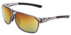Profile View of Smith Leadout Unisex Sunglasses Cement Crystal Grey/ChromaPop Green Mirror 63 mm