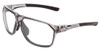 Profile View of Smith Optics Leadout Designer Reading Eye Glasses in Cement Crystal Grey Unisex Square Full Rim Acetate 63 mm