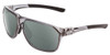 Profile View of Smith Optics Leadout Designer Polarized Reading Sunglasses with Custom Cut Powered Smoke Grey Lenses in Cement Crystal Grey Unisex Square Full Rim Acetate 63 mm