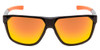Front View of Smith Leadout Sunglasses in Matte Black Cinder Orange/ChromaPop Red Mirror 63 mm