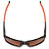 Top View of Smith Leadout Sunglasses in Matte Black Cinder Orange/ChromaPop Red Mirror 63 mm