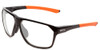 Profile View of Smith Optics Leadout Designer Progressive Lens Prescription Rx Eyeglasses in Matte Black Cinder Orange Unisex Square Full Rim Acetate 63 mm