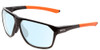 Profile View of Smith Optics Leadout Designer Blue Light Blocking Eyeglasses in Matte Black Cinder Orange Unisex Square Full Rim Acetate 63 mm