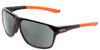 Profile View of Smith Optics Leadout Designer Polarized Reading Sunglasses with Custom Cut Powered Smoke Grey Lenses in Matte Black Cinder Orange Unisex Square Full Rim Acetate 63 mm