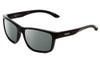 Profile View of Smith Optics Basecamp Designer Polarized Sunglasses with Custom Cut Smoke Grey Lenses in Gloss Black Unisex Square Full Rim Acetate 58 mm