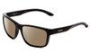 Profile View of Smith Optics Basecamp Designer Polarized Reading Sunglasses with Custom Cut Powered Amber Brown Lenses in Gloss Black Unisex Square Full Rim Acetate 58 mm