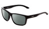 Profile View of Smith Optics Basecamp Designer Polarized Reading Sunglasses with Custom Cut Powered Smoke Grey Lenses in Gloss Black Unisex Square Full Rim Acetate 58 mm