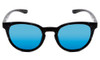 Front View of Smith Eastbank Round Sunglasses Black Ice Tortoise/CP Polarized Blue Mirror 52mm