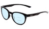 Profile View of Smith Optics Eastbank Designer Progressive Lens Blue Light Blocking Eyeglasses in Black Ice Tortoise Marble Unisex Round Full Rim Acetate 52 mm with Blue Light Zone functionality illustration laid over the lens