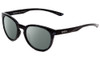 Profile View of Smith Optics Eastbank Designer Polarized Sunglasses with Custom Cut Smoke Grey Lenses in Black Ice Tortoise Marble Unisex Round Full Rim Acetate 52 mm
