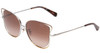 Profile View of Coach Ladies Cateye Full Rim Sunglasses in Brown Metal Frame & Brown Lens 55mm