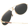 Close Up View of Carrera 1025-PEF-QT Unisex Aviator Full Rim Designer Sunglasses Gold/Green 59 mm