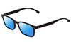 Profile View of Carrera 2021T Designer Polarized Reading Sunglasses with Custom Cut Powered Blue Mirror Lenses in Black Unisex Classic Full Rim Acetate 50 mm