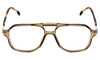 Front View of Carrera 239-4C3 Unisex Aviator Designer Reading Glasses Olive Green Crystal 54mm