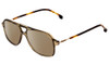Profile View of Carrera 239-4C3 Designer Polarized Sunglasses with Custom Cut Amber Brown Lenses in Olive Green Crystal Unisex Aviator Full Rim Acetate 54 mm