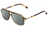 Profile View of Carrera 239-4C3 Designer Polarized Sunglasses with Custom Cut Smoke Grey Lenses in Olive Green Crystal Unisex Aviator Full Rim Acetate 54 mm