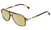 Profile View of Carrera 239-4C3 Designer Polarized Reading Sunglasses with Custom Cut Powered Sun Flower Yellow Lenses in Olive Green Crystal Unisex Aviator Full Rim Acetate 54 mm