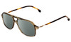 Profile View of Carrera 239-4C3 Designer Polarized Reading Sunglasses with Custom Cut Powered Smoke Grey Lenses in Olive Green Crystal Unisex Aviator Full Rim Acetate 54 mm