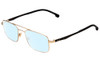 Profile View of Carrera 8845-A0Z Designer Blue Light Blocking Eyeglasses in Matte Gold Carbon Fiber Unisex Aviator Full Rim Metal 53 mm