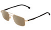 Profile View of Carrera 8845-A0Z Designer Polarized Reading Sunglasses with Custom Cut Powered Amber Brown Lenses in Matte Gold Carbon Fiber Unisex Aviator Full Rim Metal 53 mm