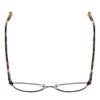 Top View of Jones New York J137 Designer Single Vision Prescription Rx Eyeglasses in Black & Tokyo Tortoise Havana Brown Gold Unisex Oval Full Rim Metal 49 mm