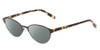 Profile View of Jones New York J137 Designer Polarized Sunglasses with Custom Cut Smoke Grey Lenses in Black & Tokyo Tortoise Havana Brown Gold Unisex Oval Full Rim Metal 49 mm