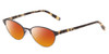 Profile View of Jones New York J137 Designer Polarized Sunglasses with Custom Cut Red Mirror Lenses in Black & Tokyo Tortoise Havana Brown Gold Unisex Oval Full Rim Metal 49 mm