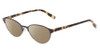 Profile View of Jones New York J137 Designer Polarized Sunglasses with Custom Cut Amber Brown Lenses in Black & Tokyo Tortoise Havana Brown Gold Unisex Oval Full Rim Metal 49 mm