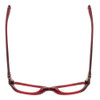 Top View of Jones New York J226 Designer Single Vision Prescription Rx Eyeglasses in Burgundy Crystal Red Unisex Cateye Full Rim Acetate 50 mm