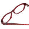 Close Up View of Jones New York J226 Designer Bi-Focal Prescription Rx Eyeglasses in Burgundy Crystal Red Unisex Cateye Full Rim Acetate 50 mm