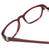 Close Up View of Jones New York J748 Designer Single Vision Prescription Rx Eyeglasses in Ruby Crystal Red Silver Unisex Oval Full Rim Acetate 51 mm