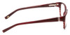 Side View of Jones New York J748 Designer Single Vision Prescription Rx Eyeglasses in Ruby Crystal Red Silver Unisex Oval Full Rim Acetate 51 mm